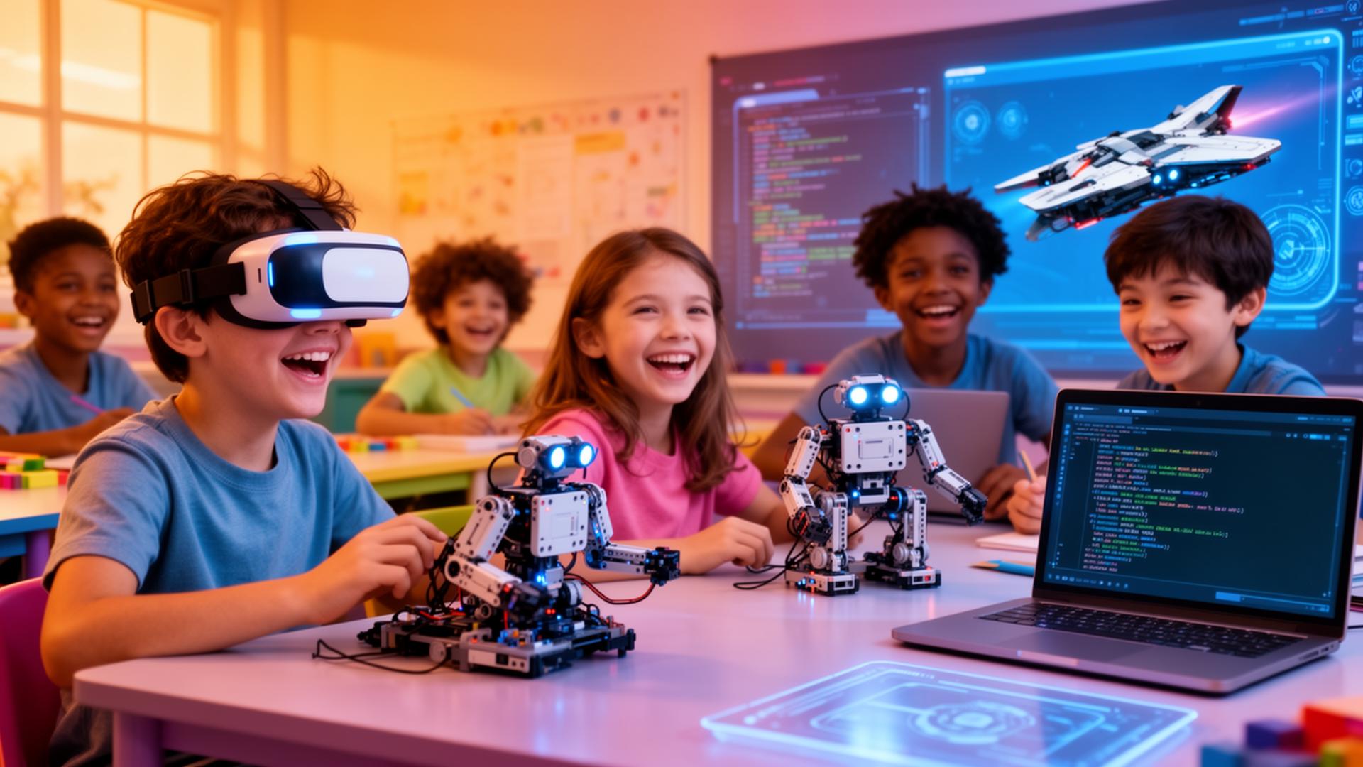 Kids learning with robotics and VR